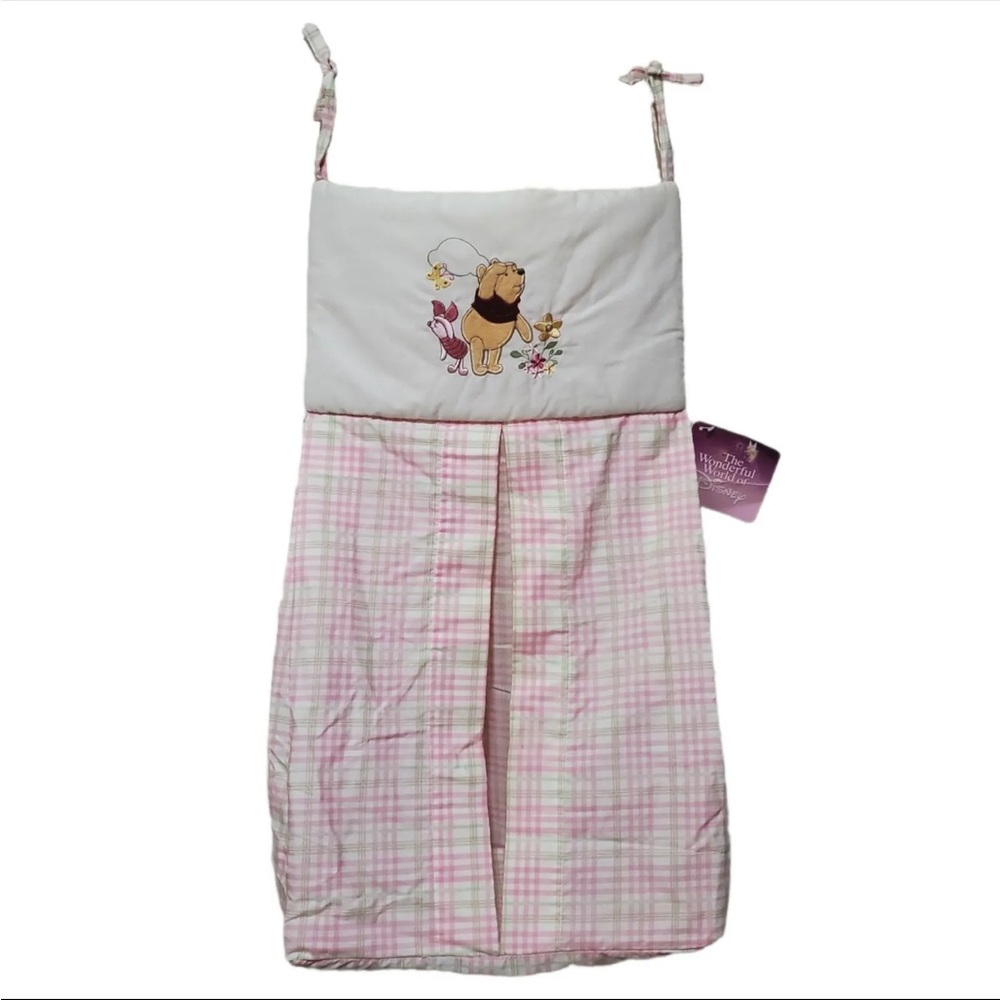 Winnie the pooh pink plaid diaper stacker